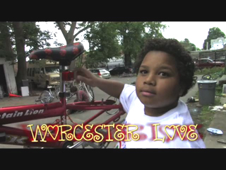 Young volunteer busy earning a bike